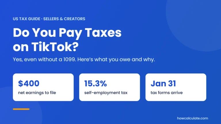 Do you have to pay taxes on TikTok? Yes, even without a 1099. File once net earnings reach $400, self-employment tax is 15.3%, and tax forms arrive by January 31