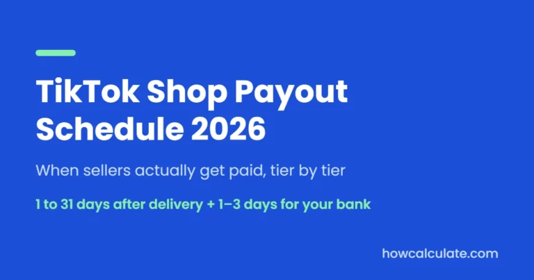 TikTok Shop Payout Schedule 2026 featured image: sellers get paid 1 to 31 days after delivery plus 1–3 business days for the bank