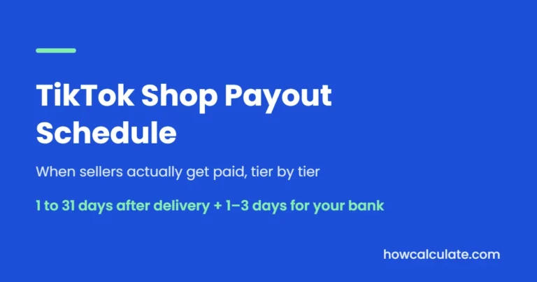 TikTok Shop payout schedule: sellers get paid 1 to 31 days after delivery, plus 1–3 business days for the bank