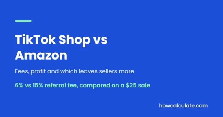 TikTok Shop vs Amazon: fees, profit and which leaves sellers more, comparing a 6% and 15% referral fee on a $25 sale